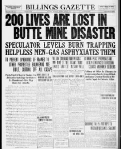 Butte Mine Disaster 1917