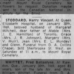 From Newspapers.com 
The Gazette (Montreal, Quebec, Canada) 31 Jan 1969, Fri  page 39