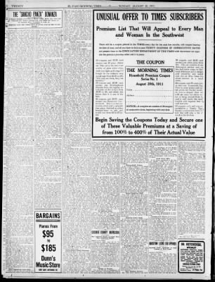 El Paso Times from El Paso, Texas on August 20, 1911 · 20