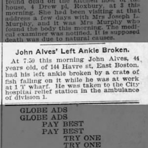 John Alves’ Left Ankle Broken