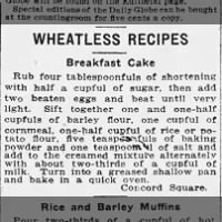 Wheatless Breakfast Cake (1918)