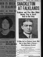 News of Shackleton's survival makes front page of Boston newspaper