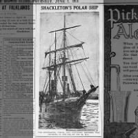 Newspaper photograph of the Endurance, Shackleton's ship on his Antarctic expedition