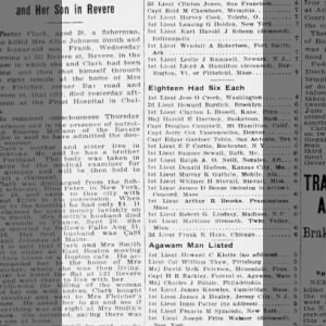 Murder of Addie Green Johnson Smith and son Frank. Boston Globe, 11 Jan 1919.