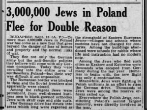 Polish Jews attempt to flee not only the German army but also anti-Semitic policies