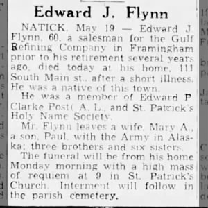 Obituary for Edward J. Flynn