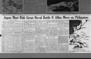 Opinion on the importance of the Battle of the Philippine Sea, written in June 1944