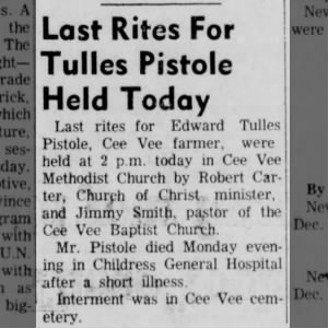 Obituary for Edward Tulles Pistole