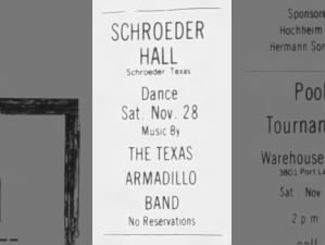 Schroeder Hall - Texas Armadillo Band