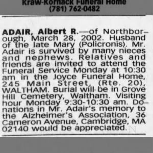 Albert J. Jack Flaherty, Jr. - Lynch Cantillon Funeral Home