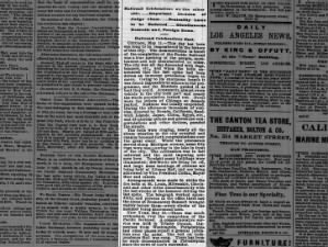 Newspaper article about celebrations in Chicago after golden spike is driven