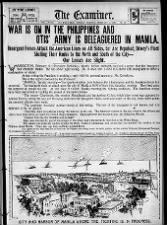 U.S. newspaper front page coverage of the outbreak of the Philippine-American War in Feb 1899
