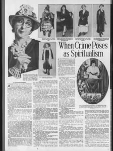 "When Crime Poses as Spiritualism" by Rose Mackenberg, 1939