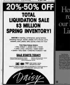 Liquidation Sale - Daisy Stores - 2020 Mountain Blvd - Mar 02, 1988
