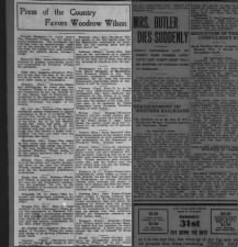Quotes from newspapers around the country supporting Woodrow Wilson in 1912 presidential election