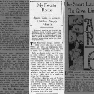Recipe: Spice Cake (1939)
