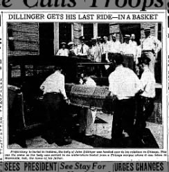 Dillinger's body en route to Indiana