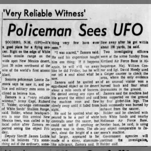 Zamora Socorro UFO sighting April 1964