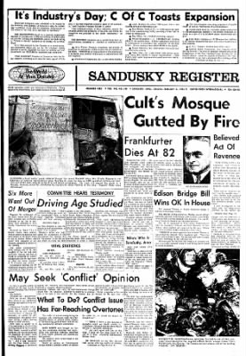 The Sandusky Register from Sandusky, Ohio • Page 1