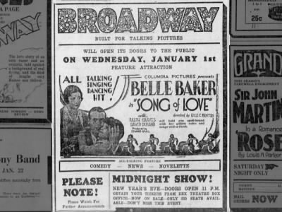 Broadway theatre teaser ad