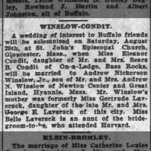 Winslow-Condit marriage