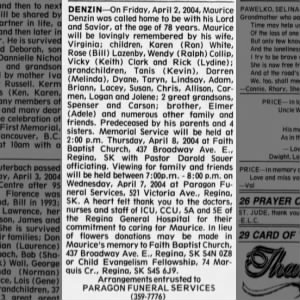 Obituary for Mafncrfh J DENZIN (Aged 78)