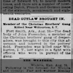 1895 dead outlaw, John Fessenden