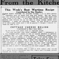 Cottage Cheese Relish (1944)