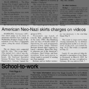 American Neo-Nazi Skirts Charges on Videos