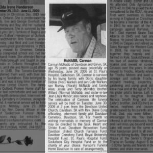 Obituary for Carman McNABB (Aged 75)