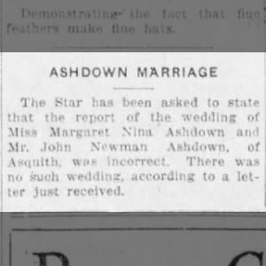 Wedding: Ashdown--Ashdown Correction