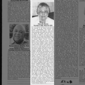Obituary: Viola Myrtle Warren nee Pilgrim, 1928-2009