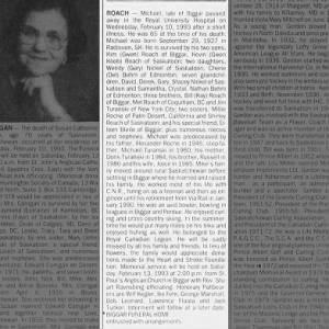 Obituary for Michael ROACH, 1927-1993 (Aged 65)