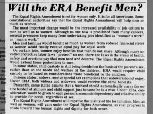 Opinion that the Equal Rights Amendment would benefit men as well as women