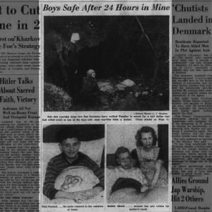 Thurs 2/25/1943: Future Tiger Foytack lost in mine for 24 hours