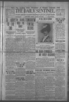 The Daily Sentinel From Grand Junction Colorado On April 22 1910 1