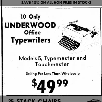Underwood Typemaster from 1971