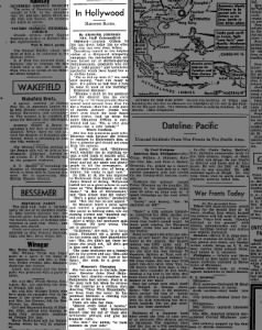 iron wood daily globe 1945 may 26