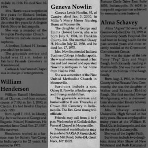 Geneva Lewis-Nowlin death notice