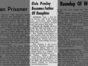 Elvis Presley and Priscilla have a daughter