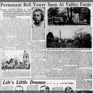 Permanent Bell Tower Soon at Valley Forge