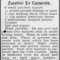 Zucchini En Casserole (1943)