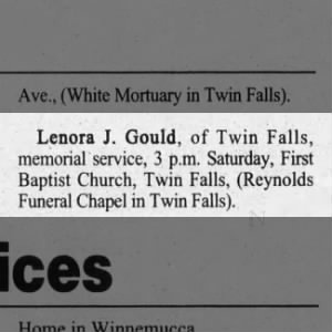 Obituary for Lenora J. Gould