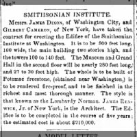 Description of plans for the main building of the Smithsonian Institution as reported in April 1847