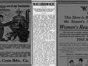 News of soldier's death at the Battle of the Somme reaches his brother in Kansas