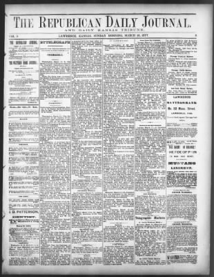 Lawrence Daily Journal from Lawrence, Kansas on March 18, 1877 · Page 1