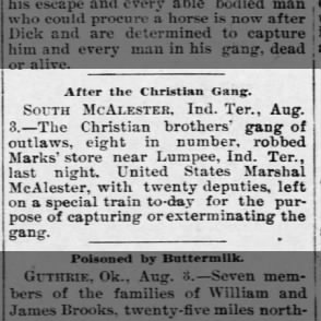 1895 christian brothers' gang of outlaws