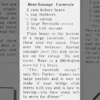 Bean-Sausage Casserole (1953)