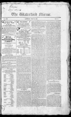 The Waterford Mirror from Waterford, Waterford, Ireland on May 22, 1824 · Page 1