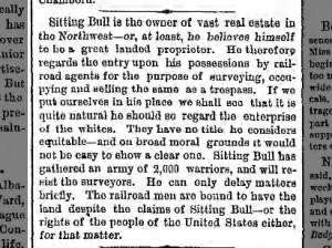 Sitting Bull resists railway survey on tribal lands in 1871
